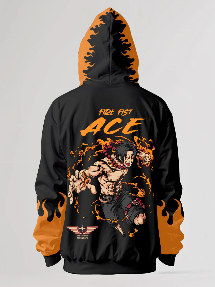 One Piece Fire Fist Oversized Hoodie